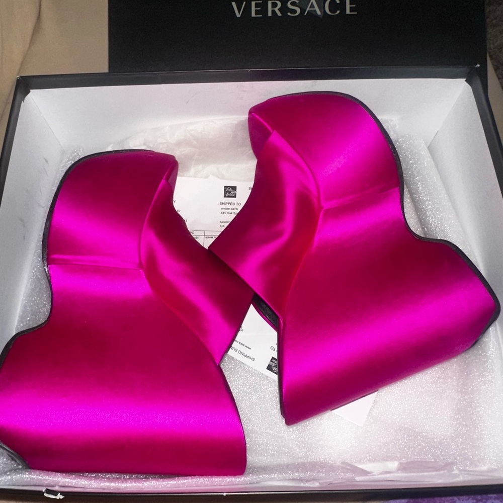 Versace Fuchsia Platform Heels - Picture 6 of 6